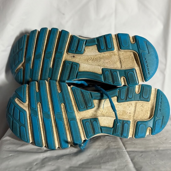 Asics Gray and Blue Athletic Shoes - Picture 6 of 7
